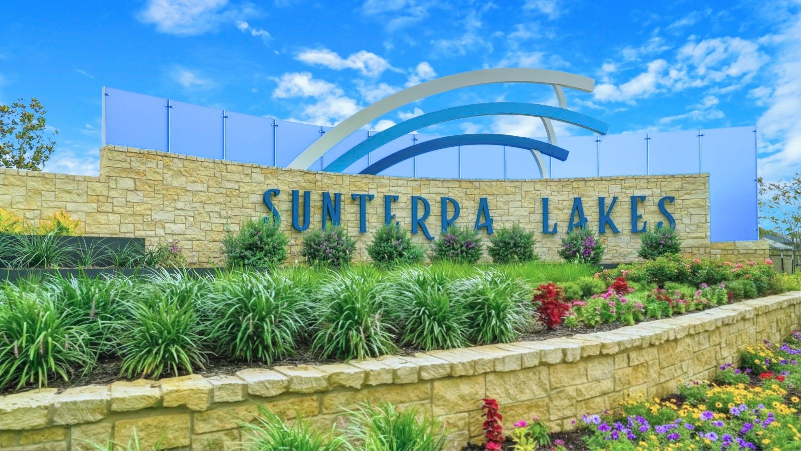 Sunterra Lakes community monument in Brookshire, TX