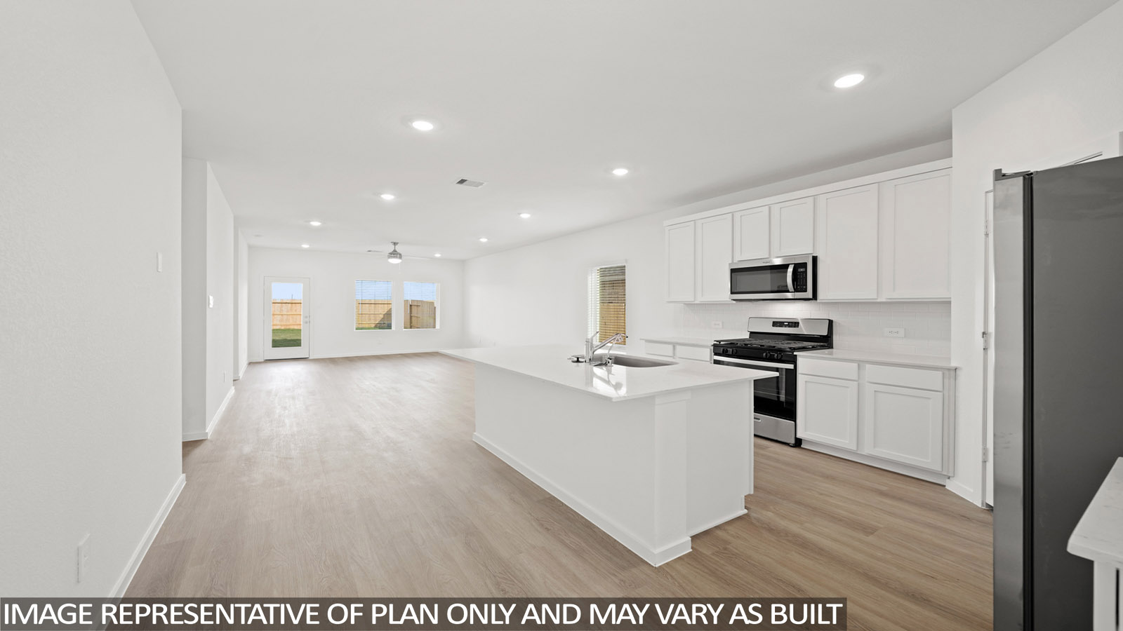 open concept living and dinnig area