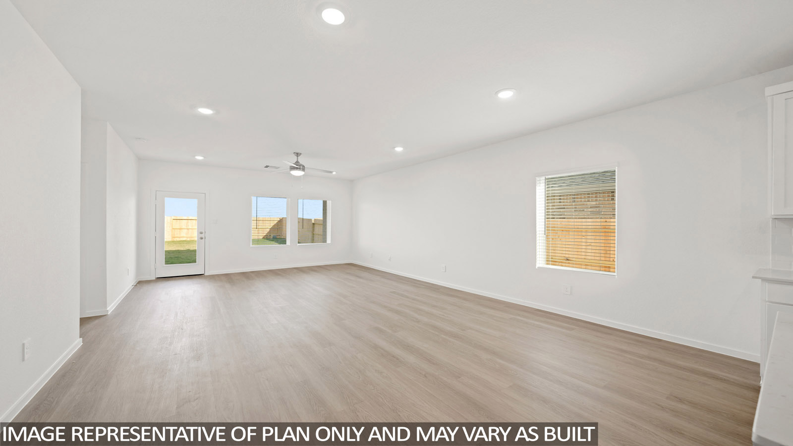 open concept living and dinnig area