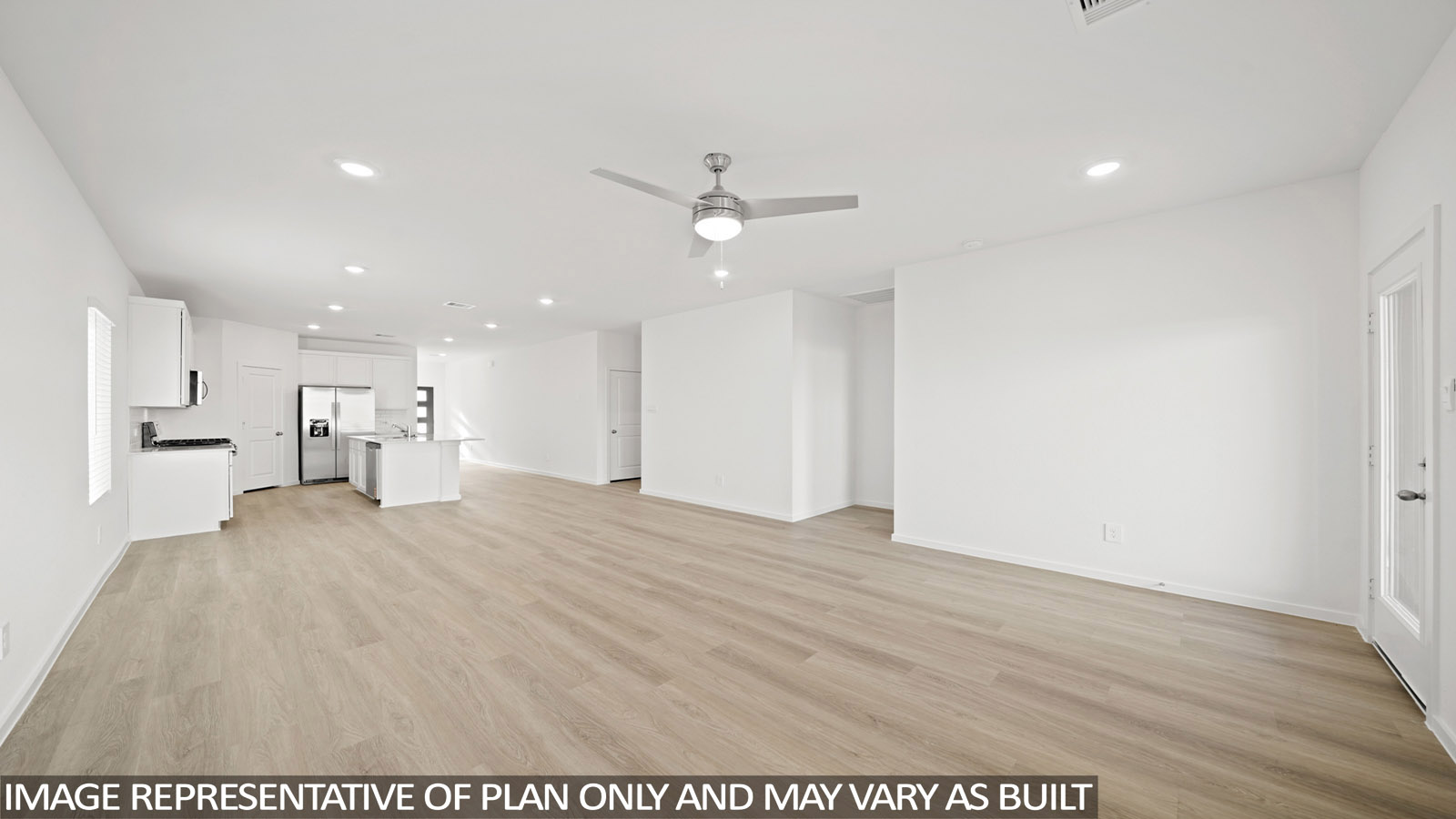 open concept living and dinnig area