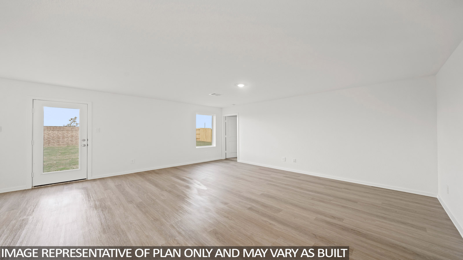 Open concept living, dining, and kitchen area