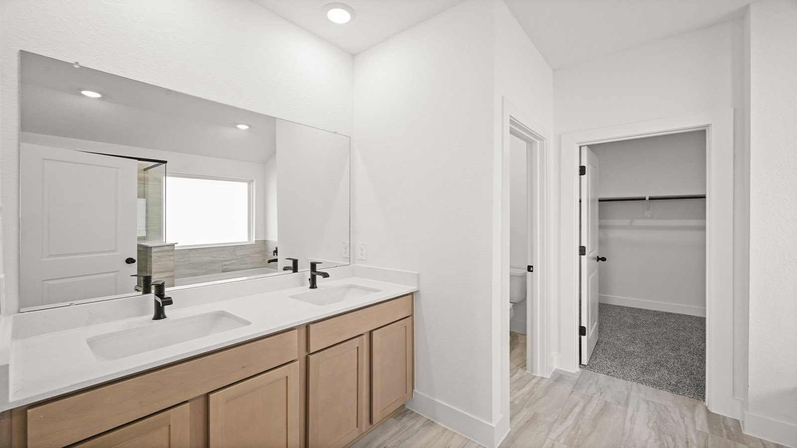 Primary bathroom with double sinks