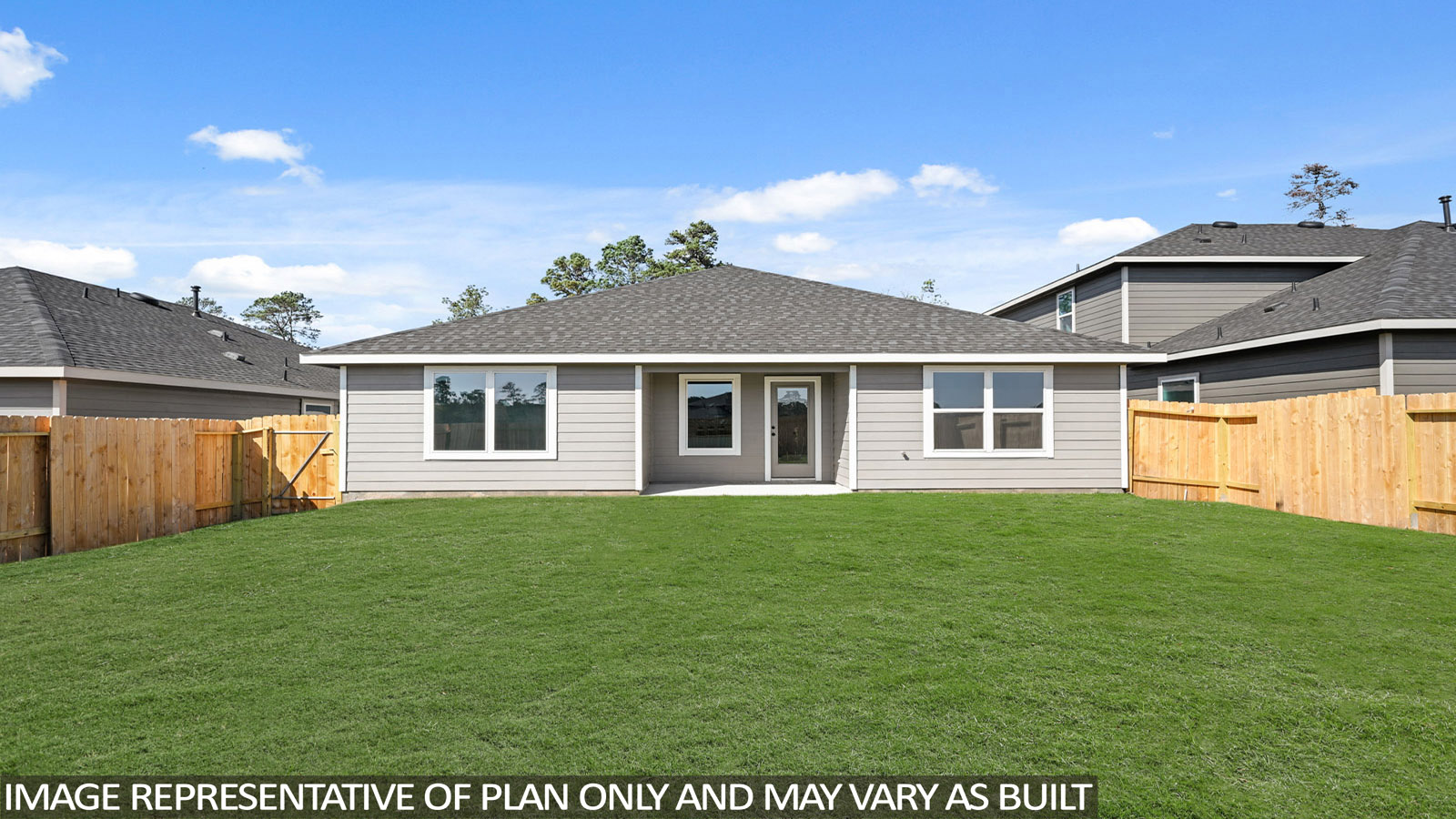 covered patio with jamies hardie siding and overhead lighting
