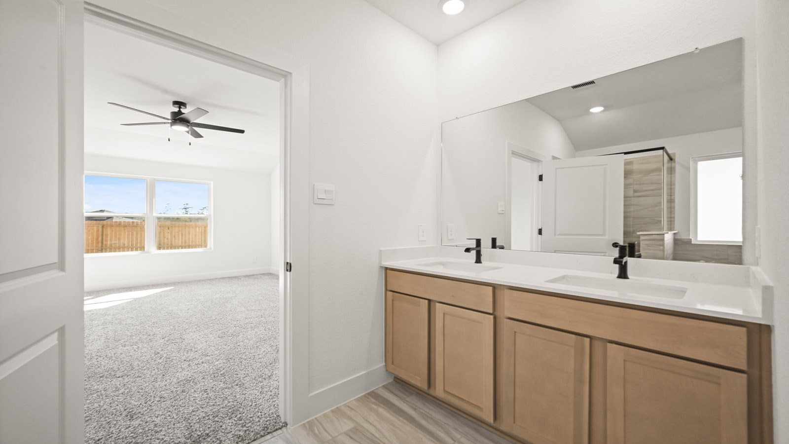 Primary bathroom with double sinks