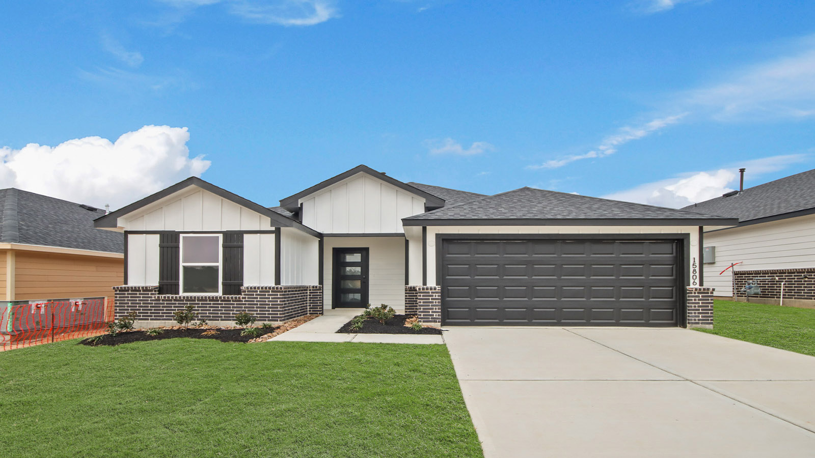 One story home with two car garage
