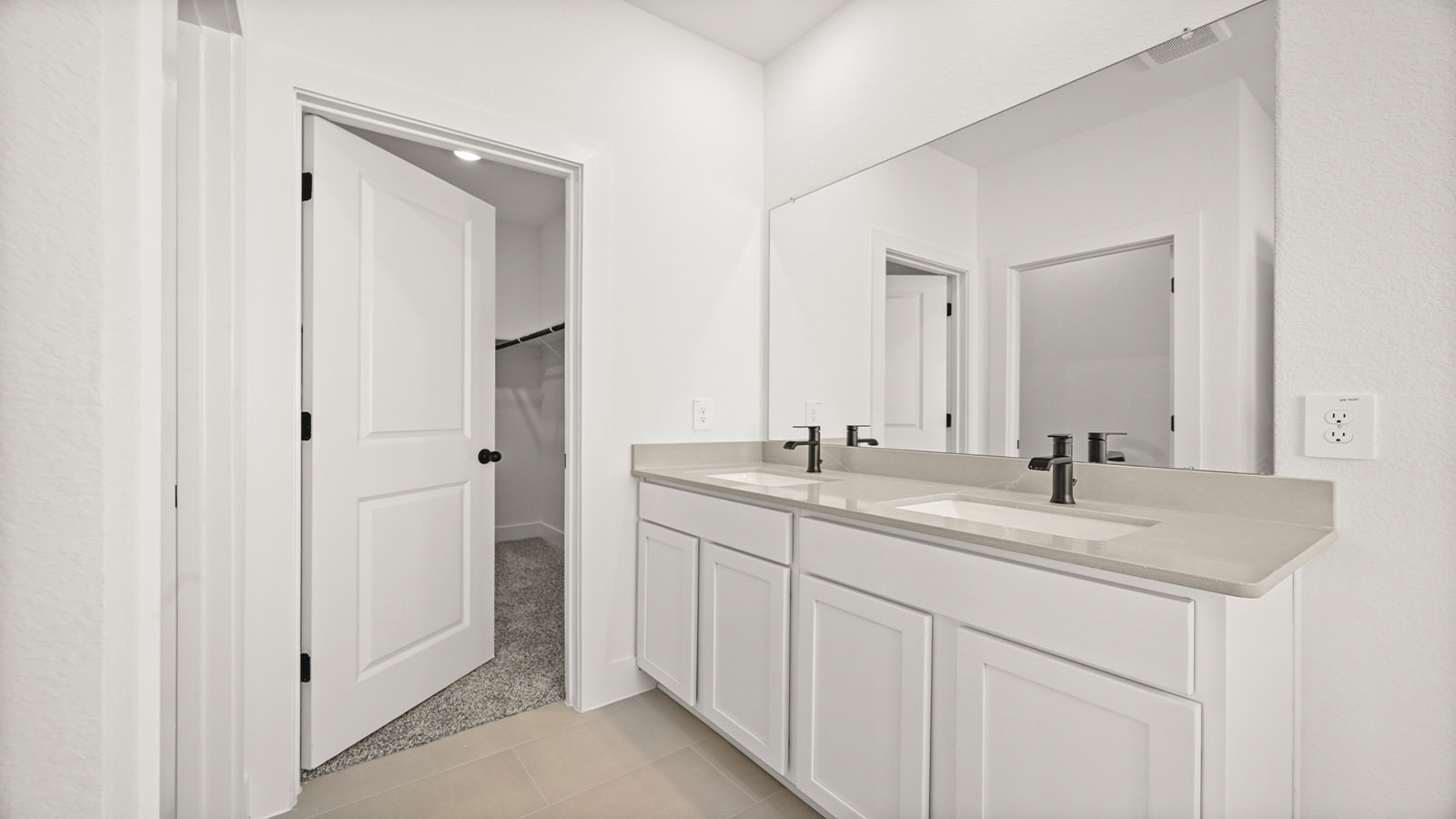 Primary bathroom with double sinks