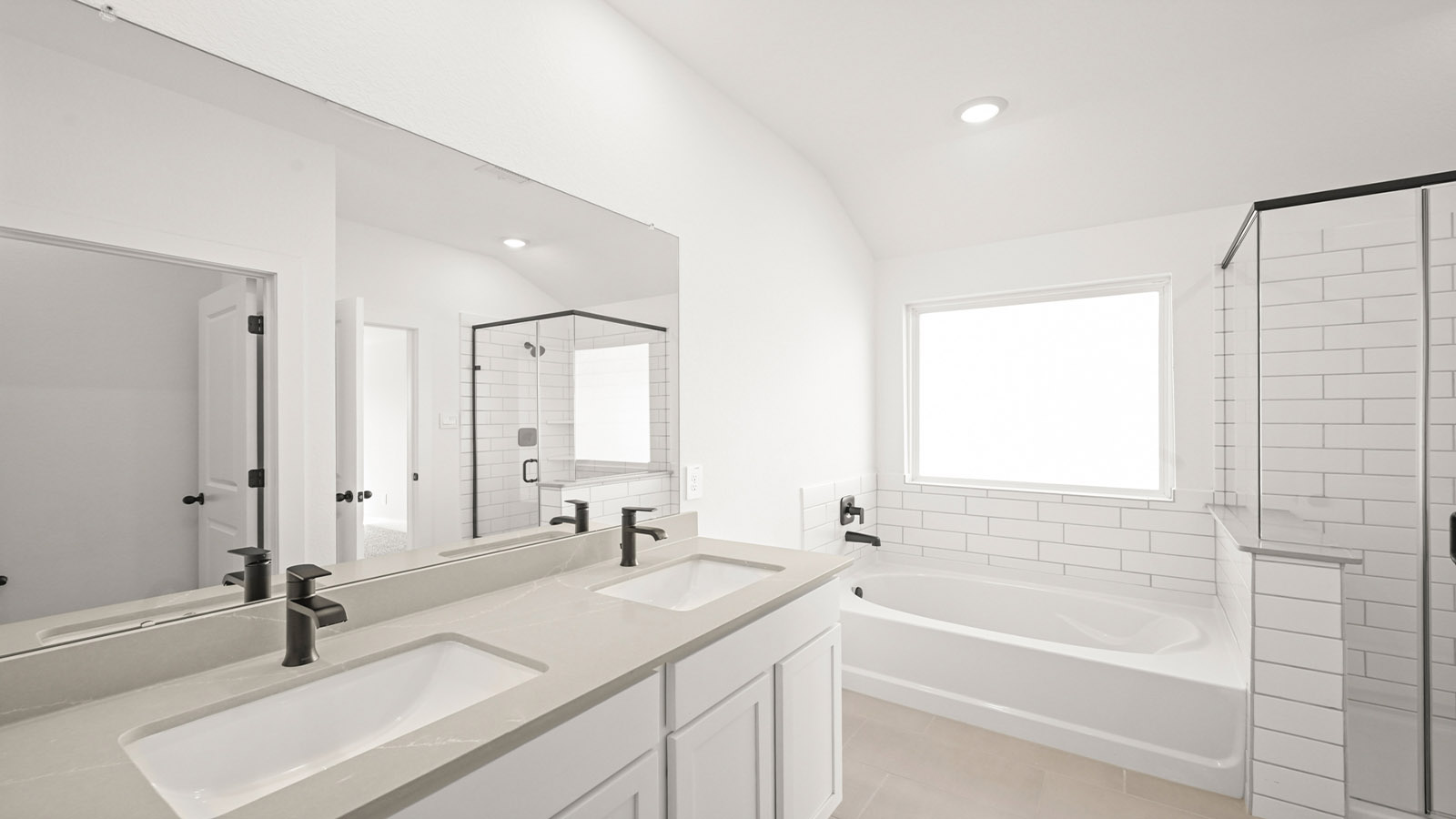 Primary bathroom with double sinks