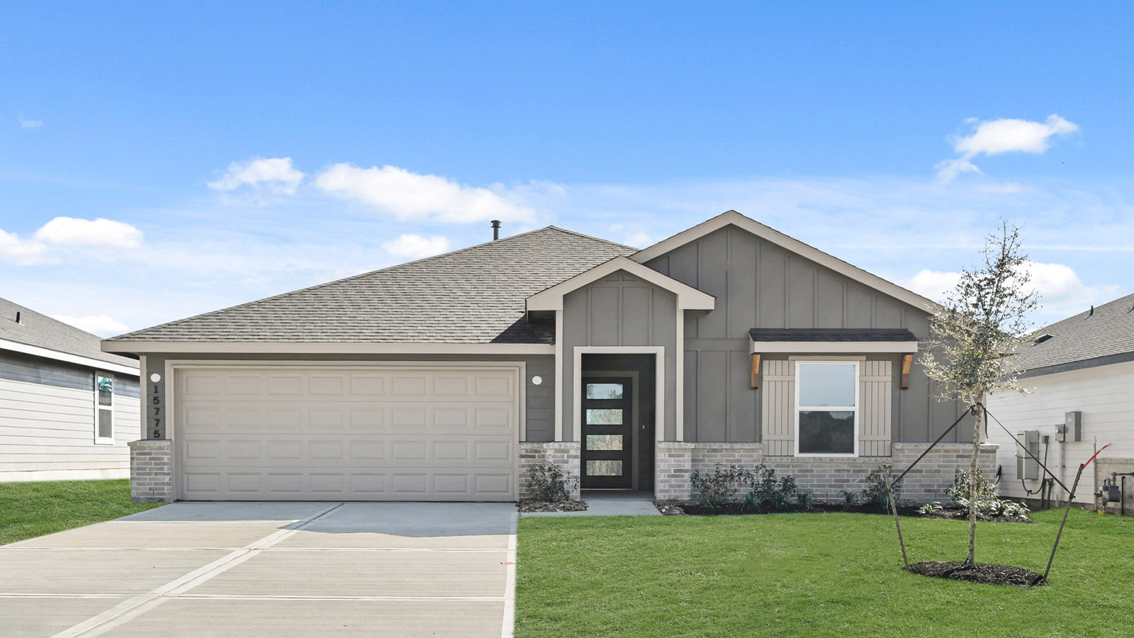 One story home with two car garage