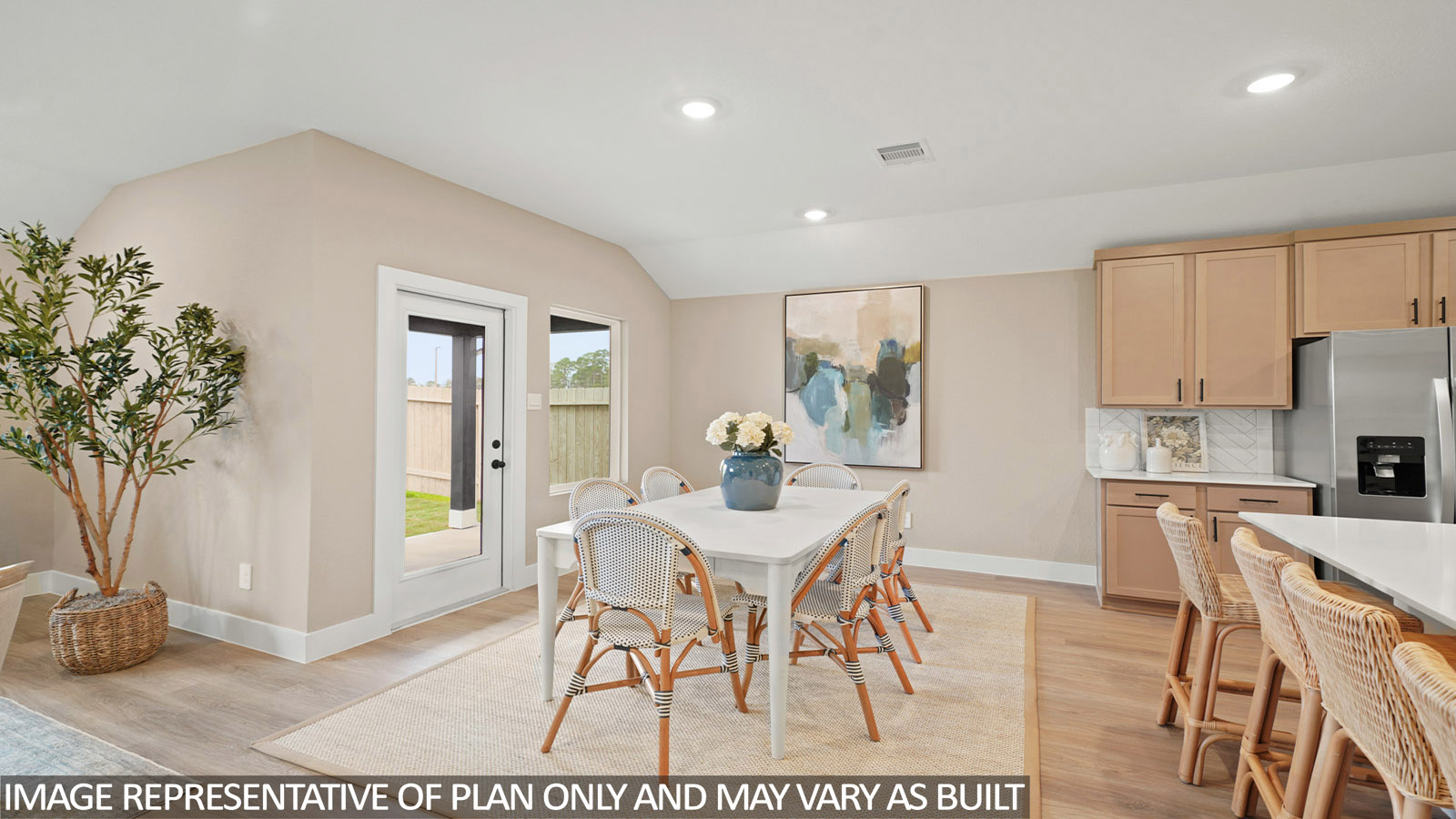 Dining area with vinyl flooring