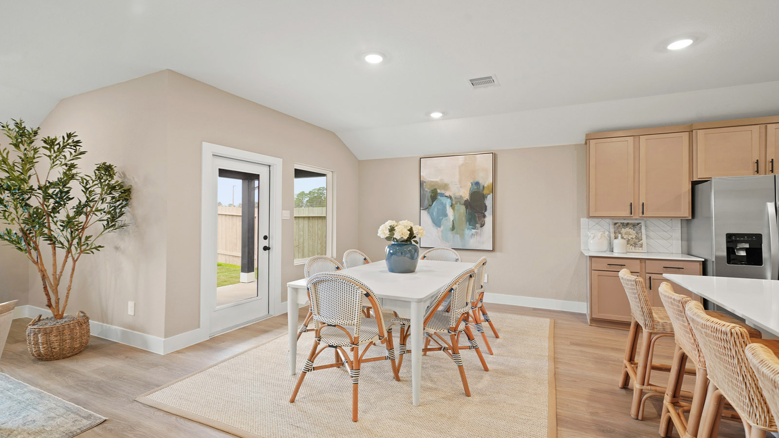 Dining area with vinyl flooring