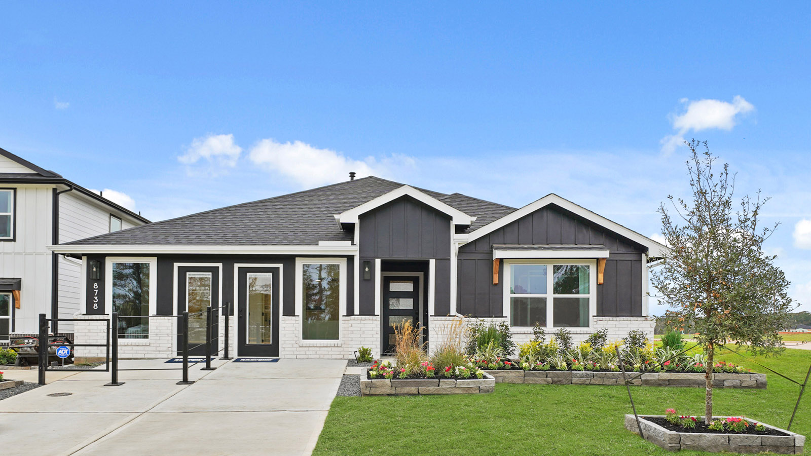 One story home with two car garage