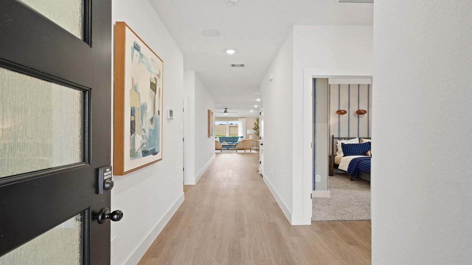 Entry hallway with vinyl flooring