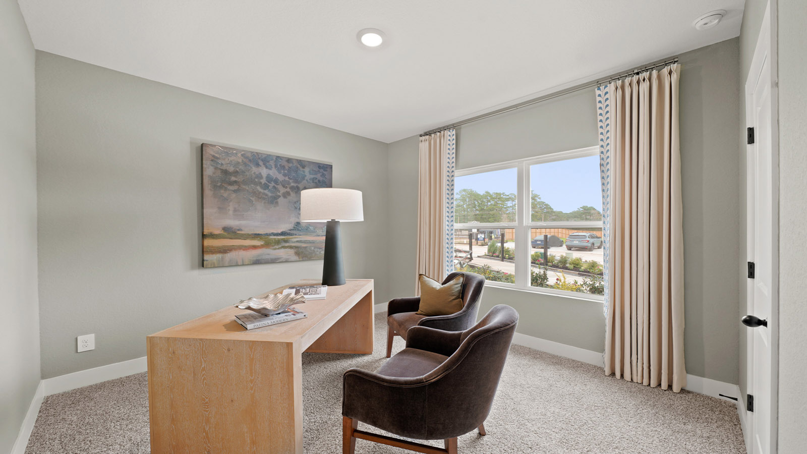Study with stylish vinyl flooring