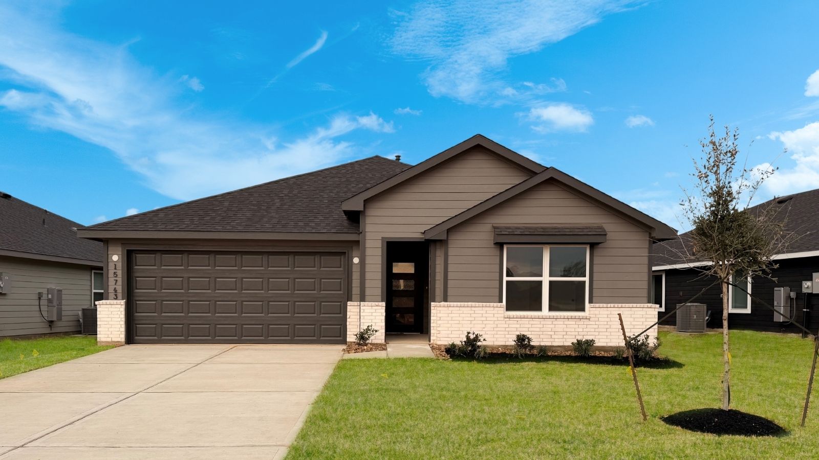 One story home with two car garage