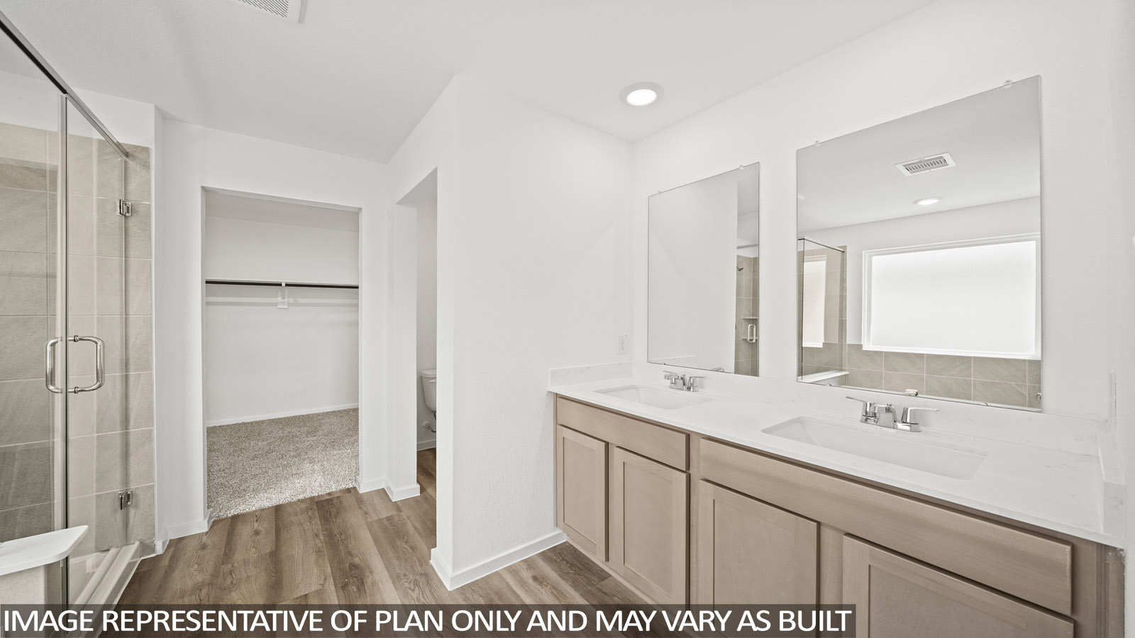 Primary bathroom with double sinks