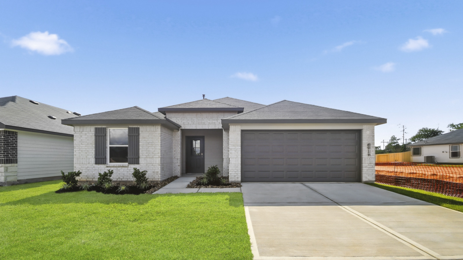 One story home with two car garage