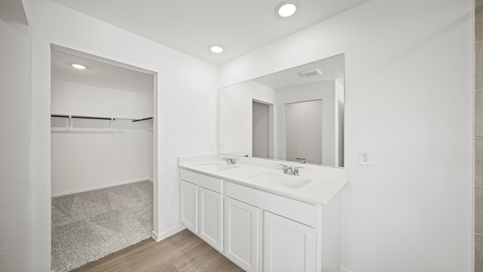Primary bathroom with double sinks