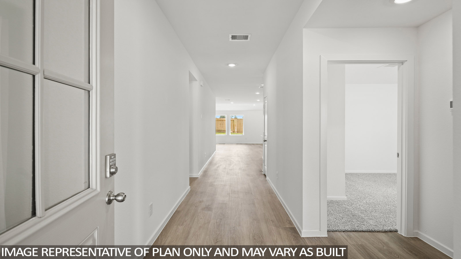 Entry hallway with vinyl flooring