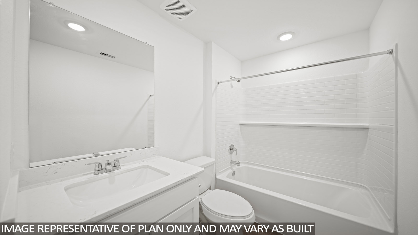 Secondary bathroom with tub/shower combo