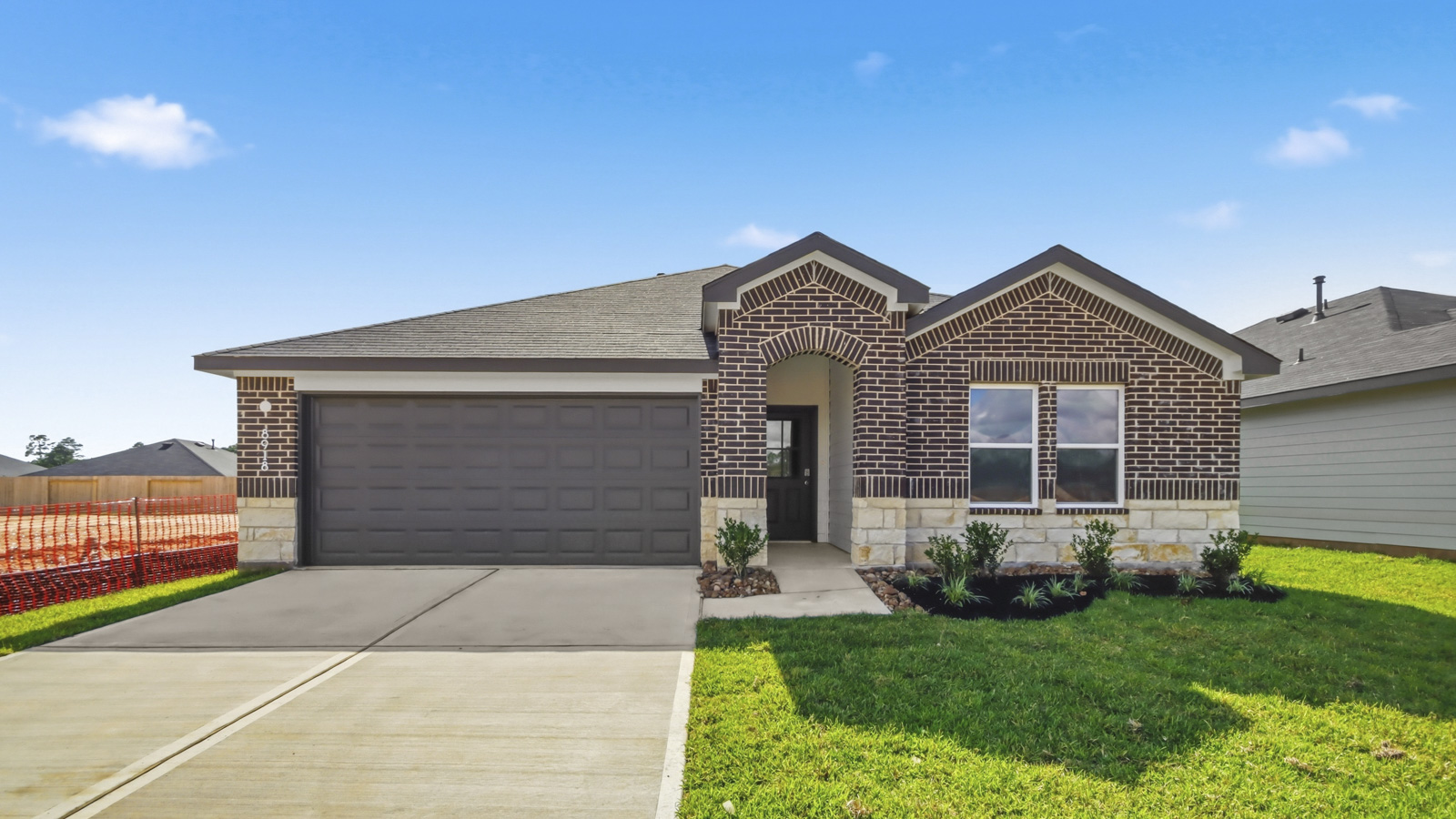 One story home with two car garage