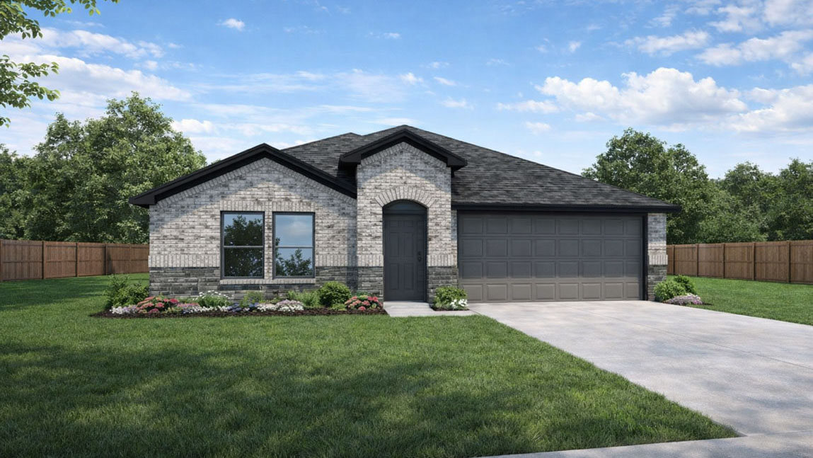 One story home with two car garage