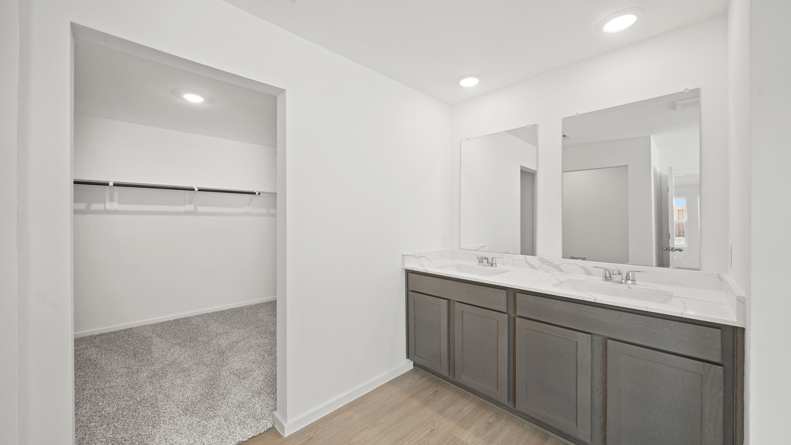 Primary bathroom with double sinks