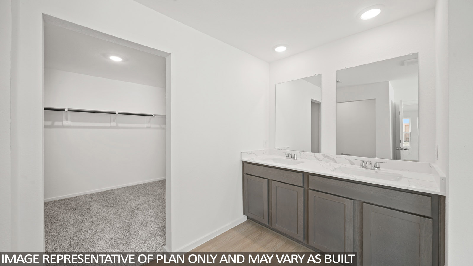 Primary bathroom with double sinks