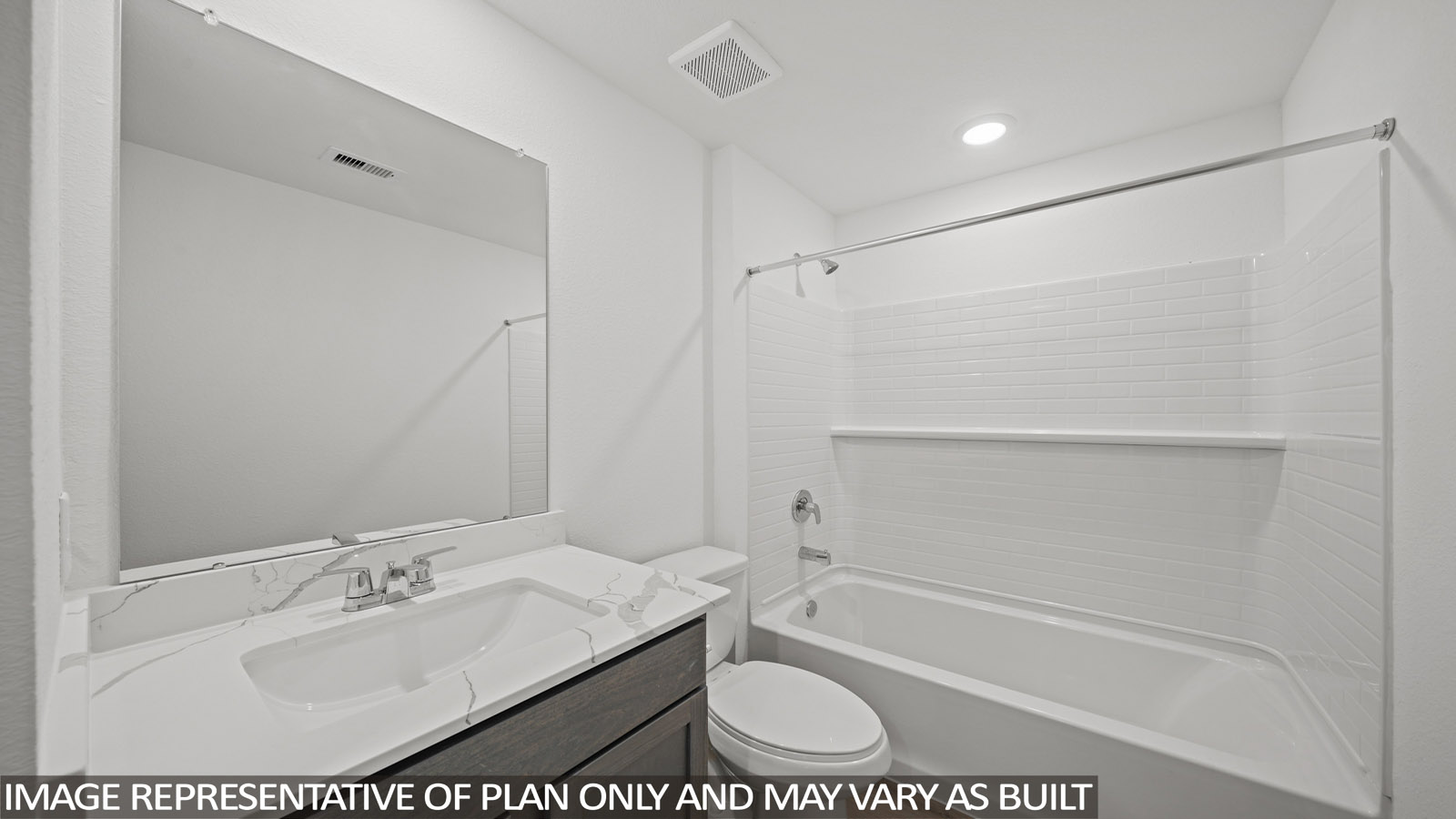 Secondary bathroom with tub/shower combo