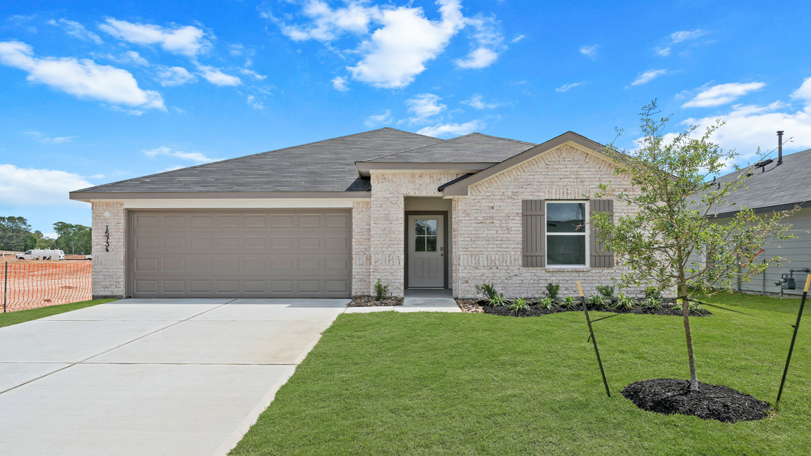 One story home with two car garage