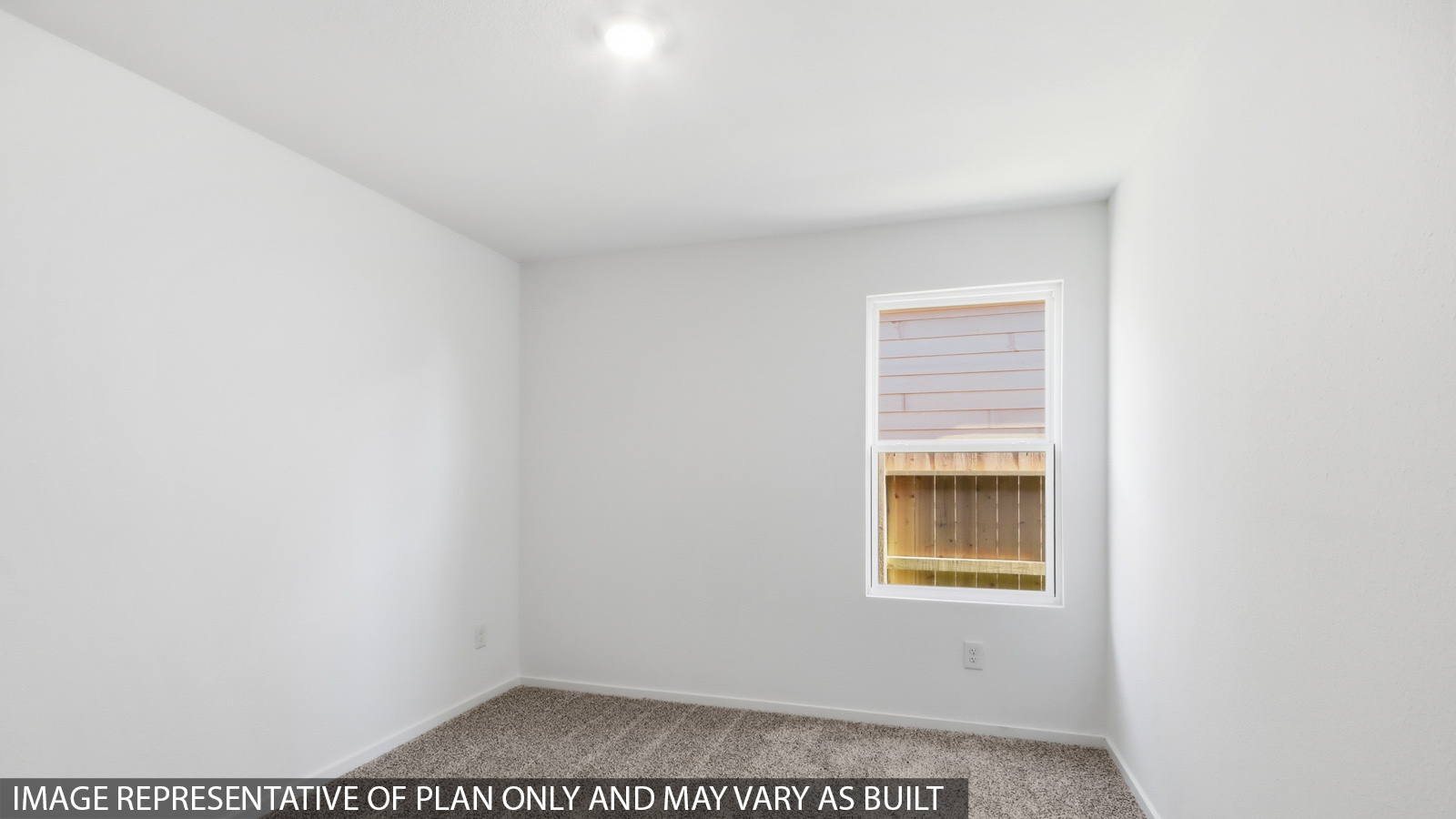 Secondary bedroom with shag carpet flooring and bright window