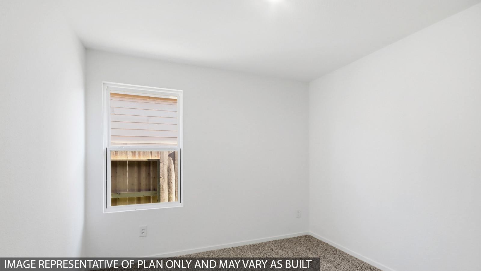 Secondary bedroom with shag carpet flooring and bright window