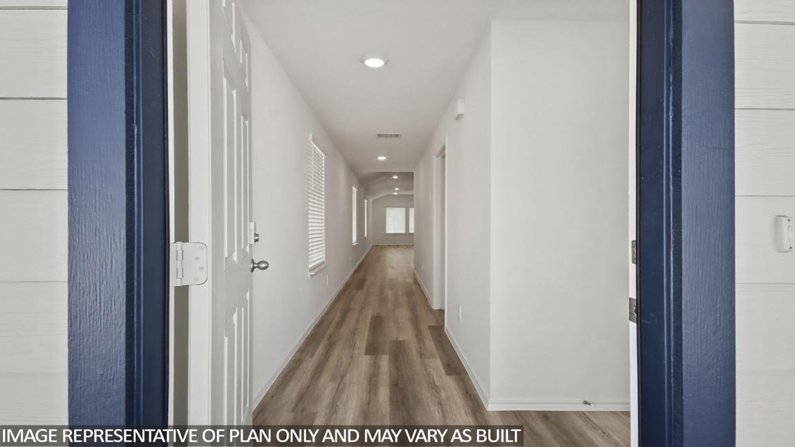 Entry hallway with vinyl flooring