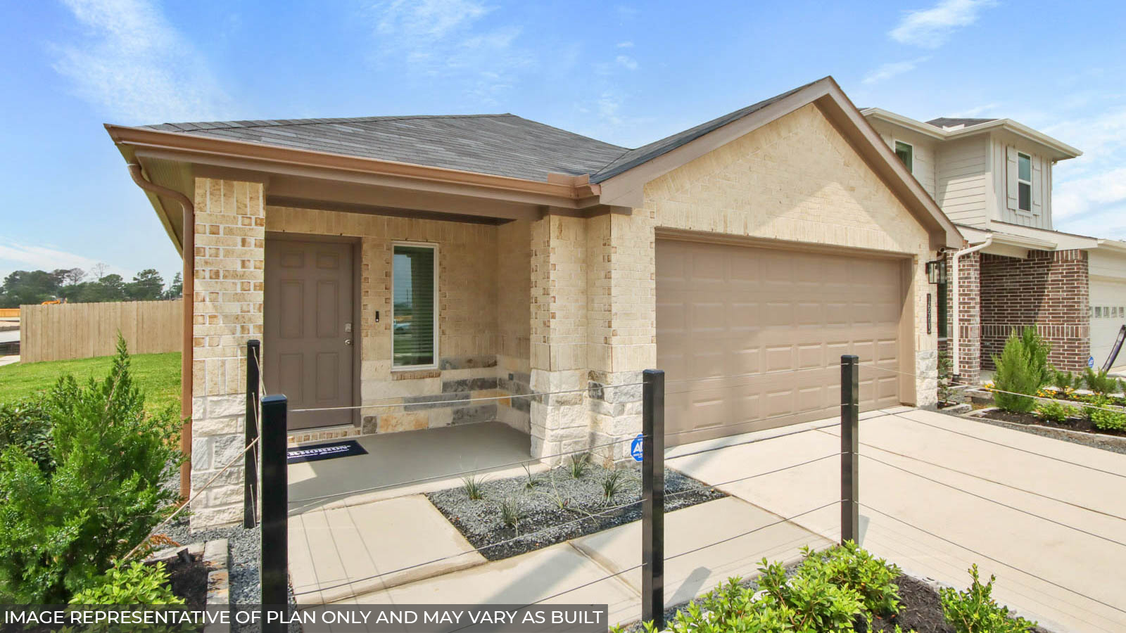 One story home with two car garage