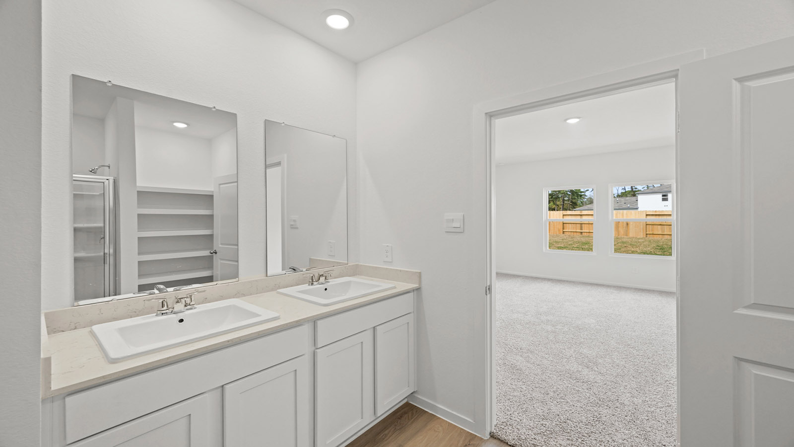 Primary bathroom with double sinks
