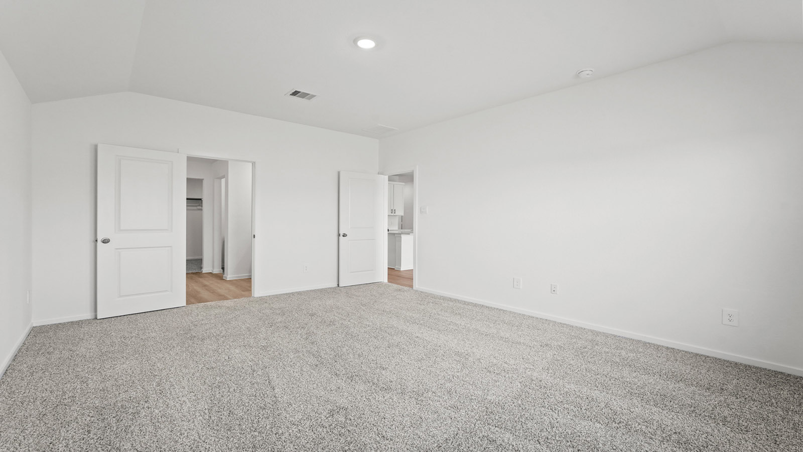 Primary bedroom with bright windows