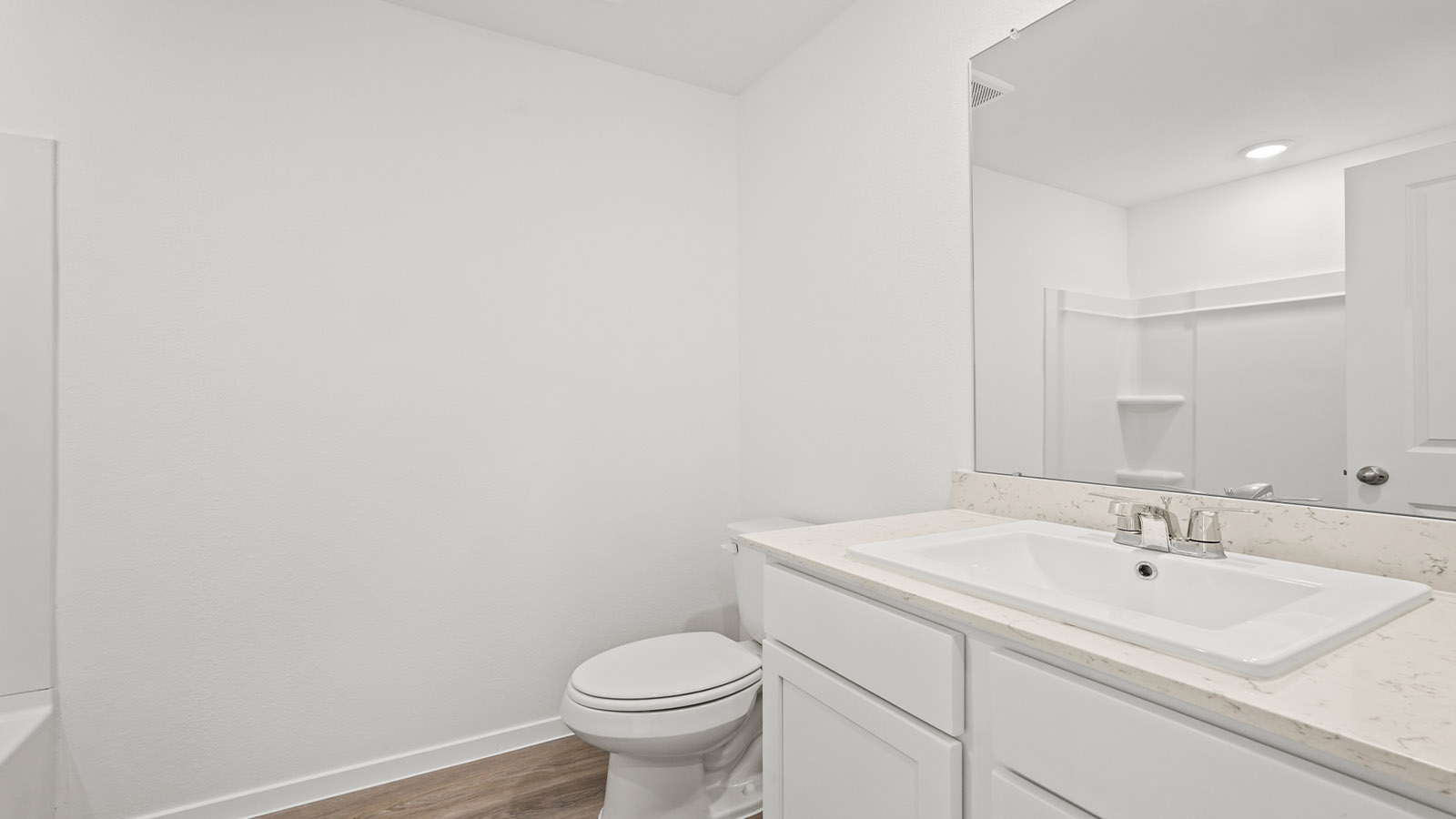 Secondary bathroom with single sink