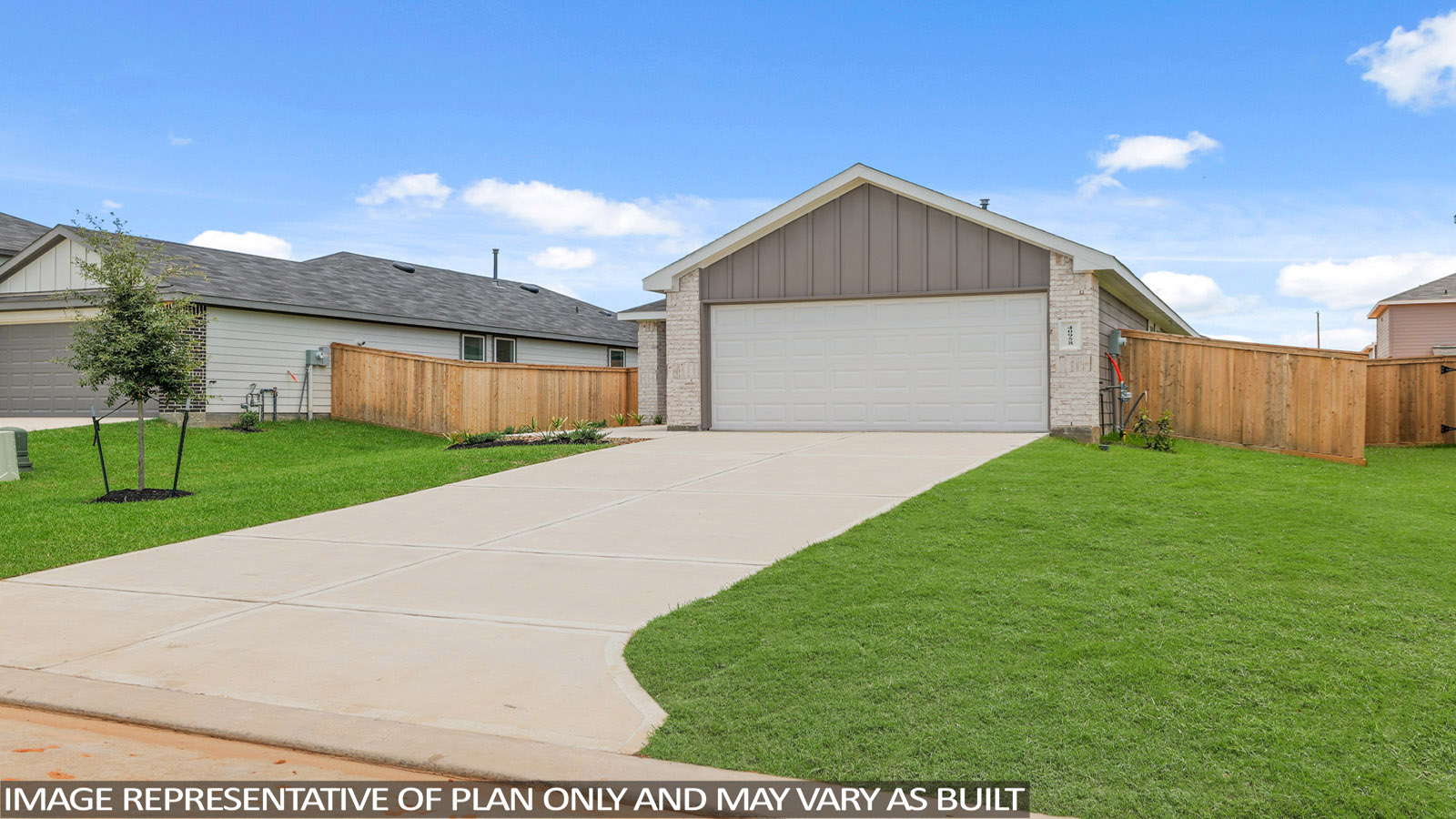 One story home with two car garage