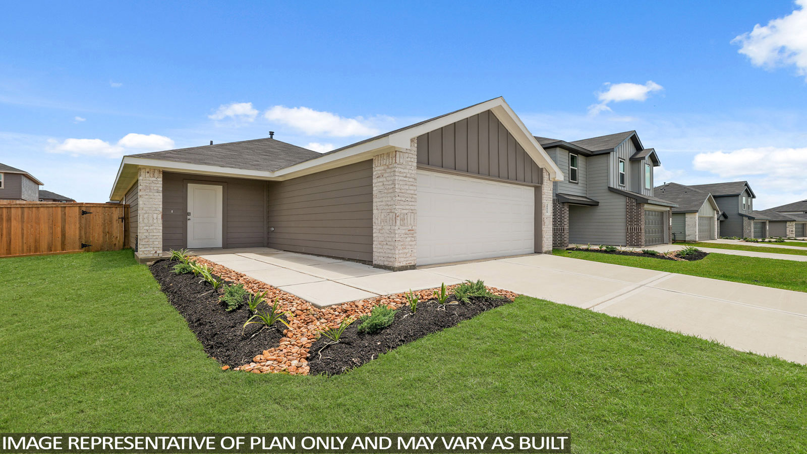 One story home with two car garage