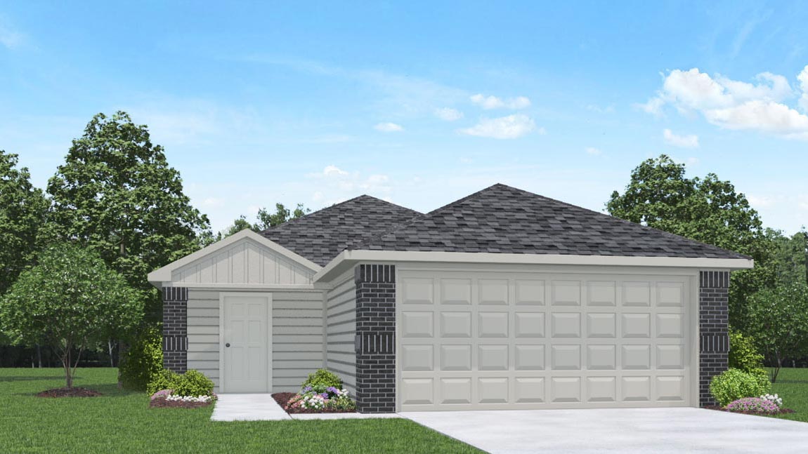 One story home with two car garage