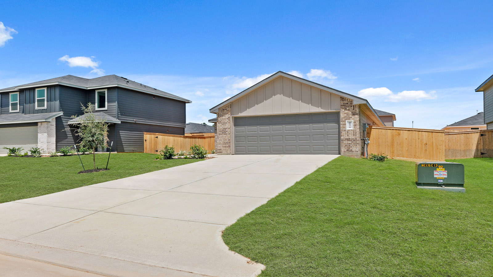 One story home with two car garage