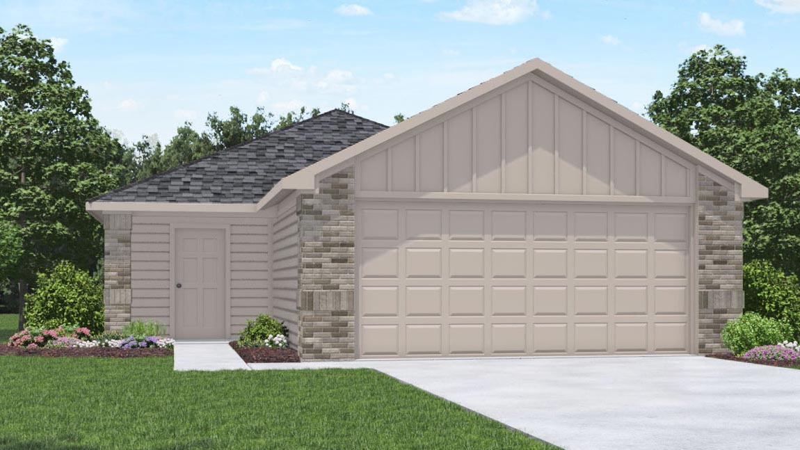 One story home with two car garage