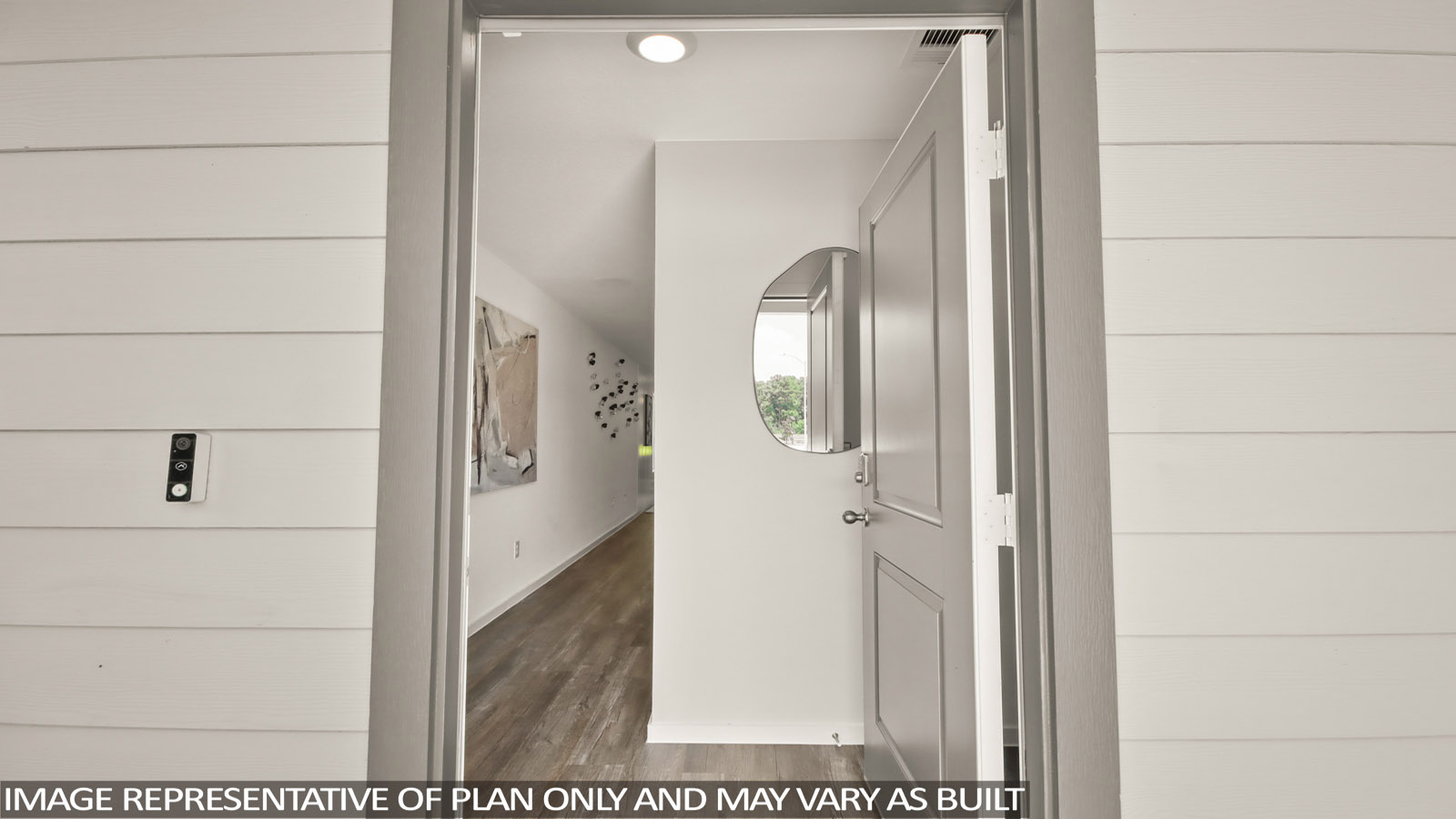 Entry hallway with vinyl flooring