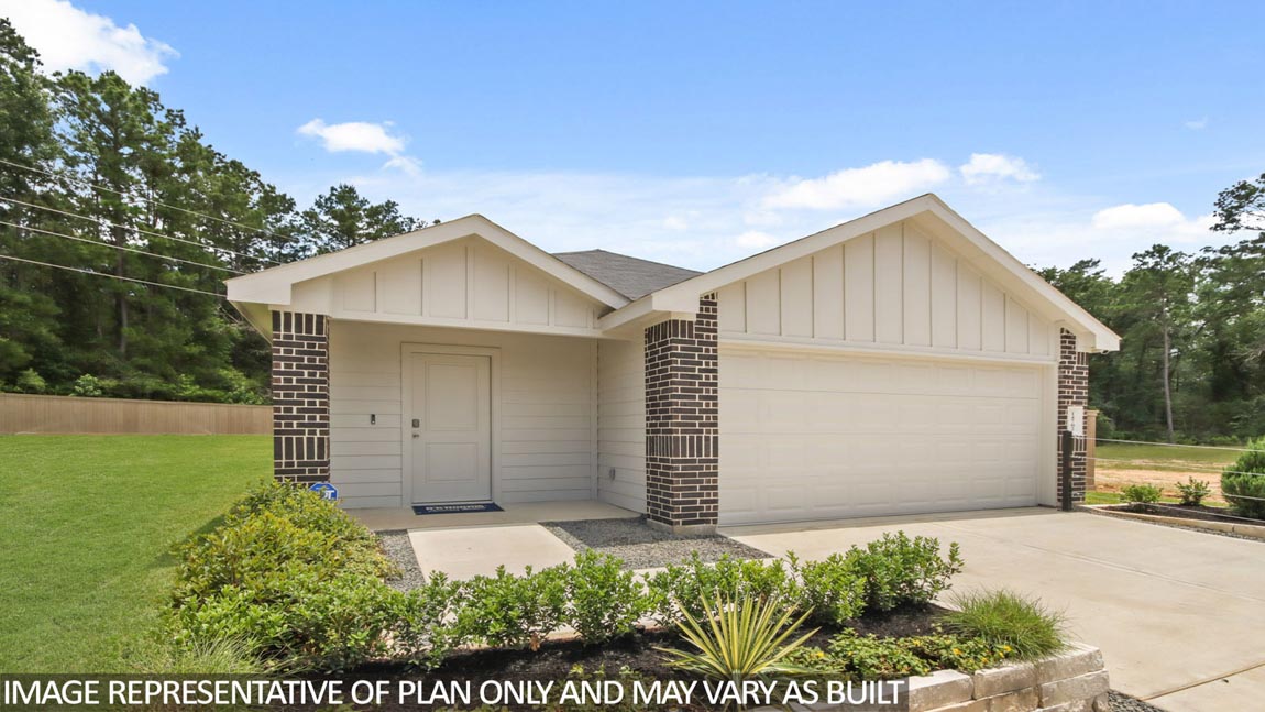 One story home with two car garage