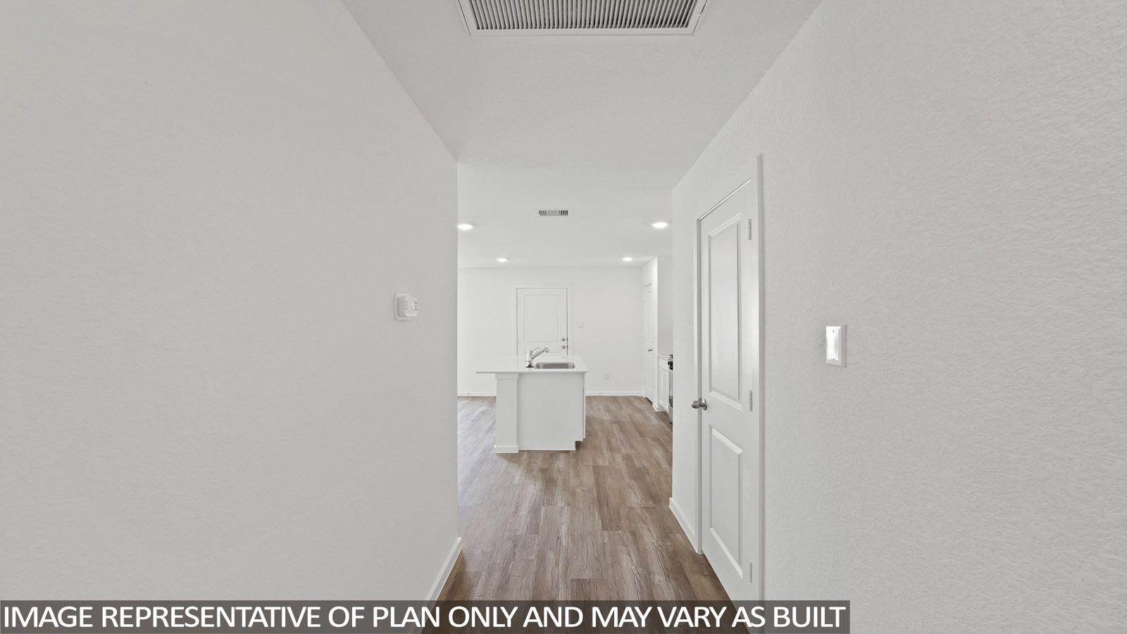 Entry hallway with vinyl flooring