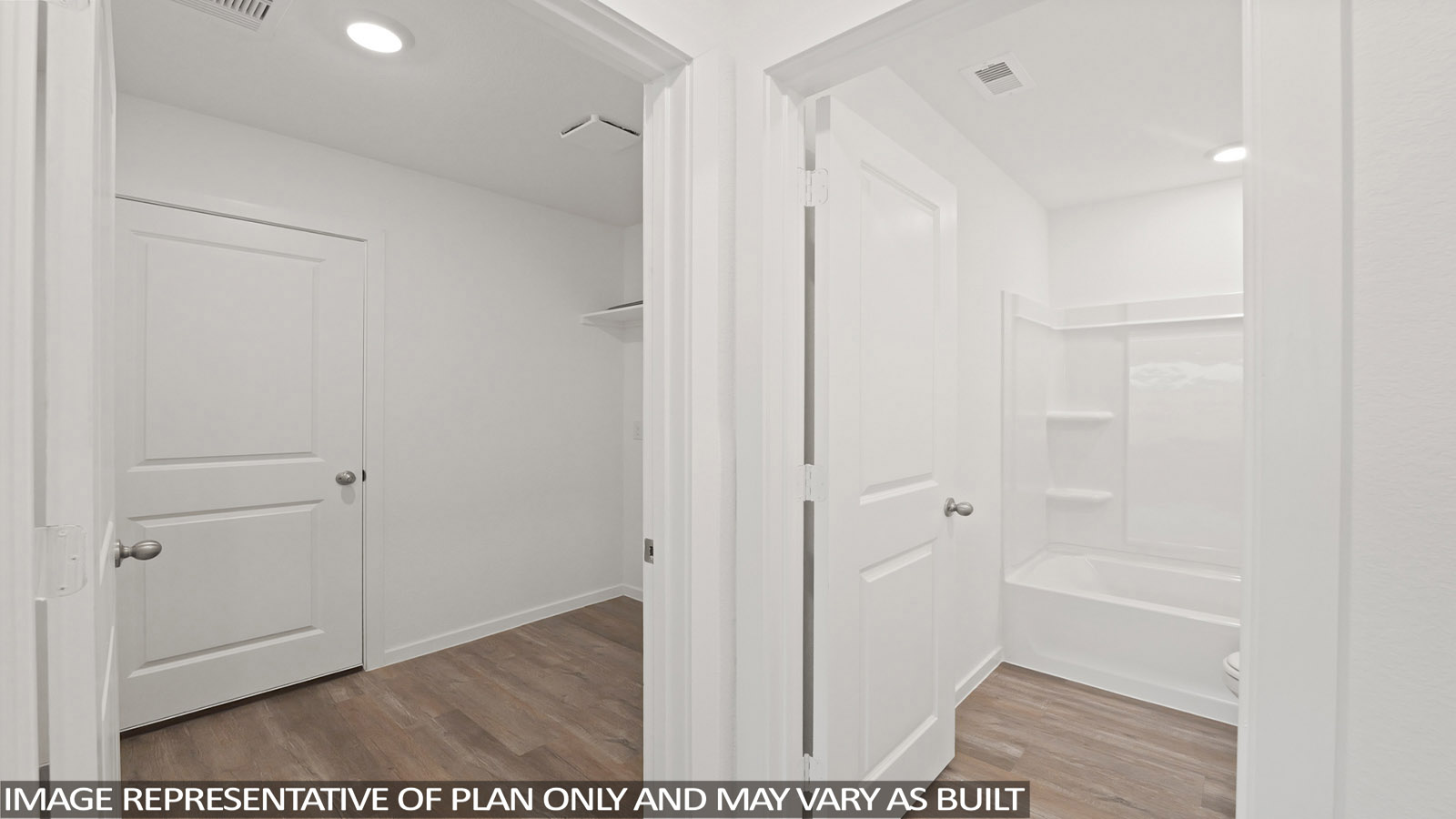 hallway into bathroom