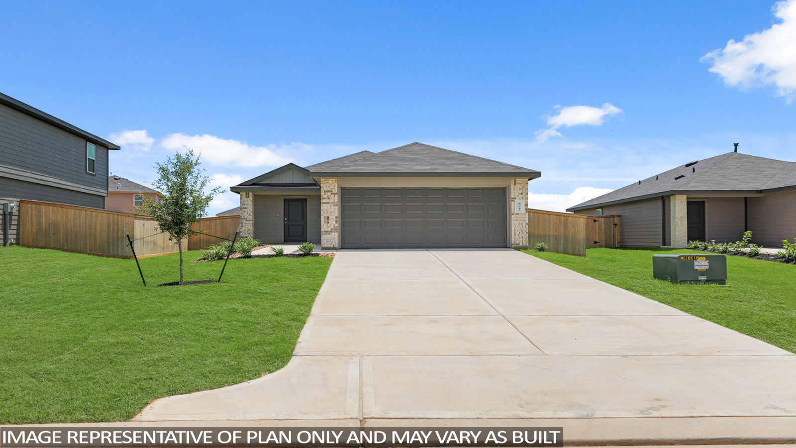 One story home with two car garage