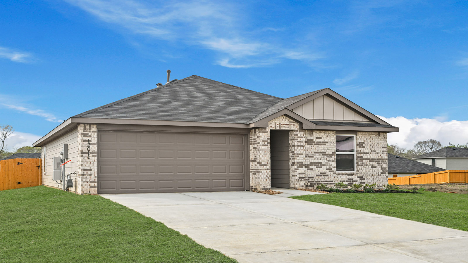 One story home with two car garage