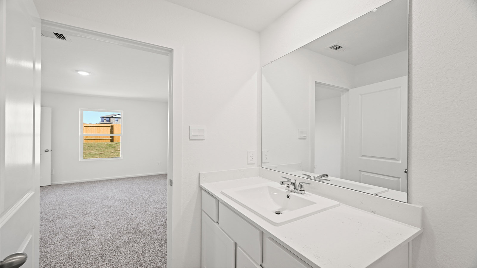 Primary bathroom with double sinks