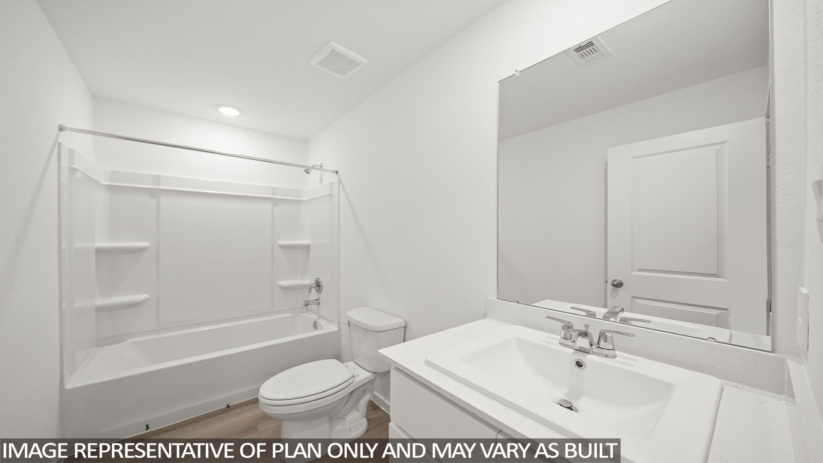 Secondary bathroom with tub/shower combo