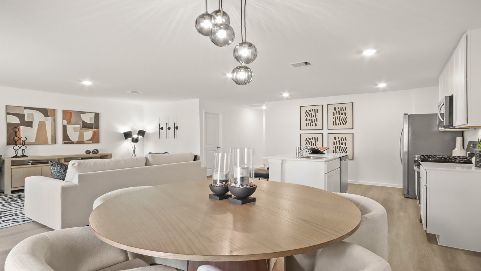 Dining area with vinyl flooring